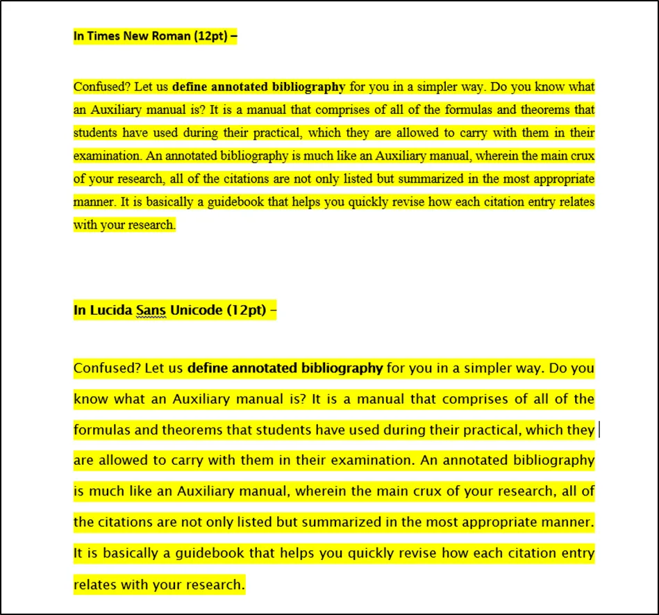 Example of a 1.5-Spaced