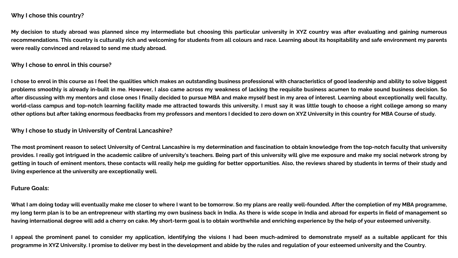 MBA statement of purpose example 2